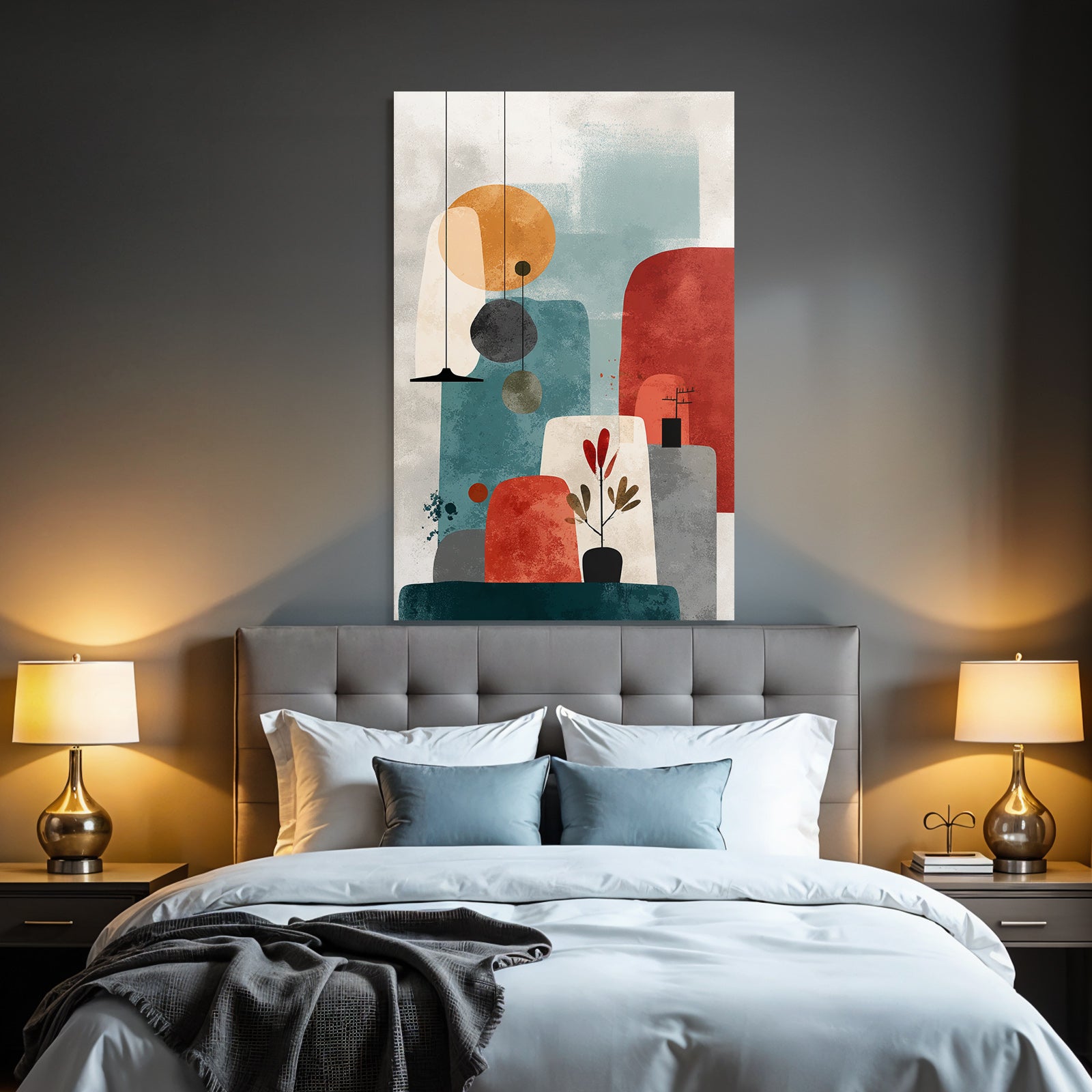 Abstract Art Geometric Shapes Earth Tones Modern Minimalist Aesthetics