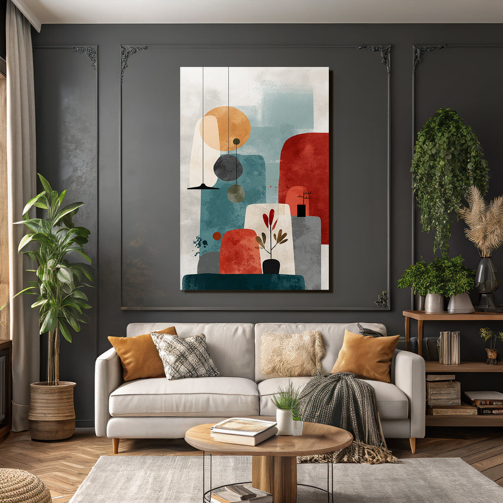 Abstract Art Geometric Shapes Earth Tones Modern Minimalist Aesthetics