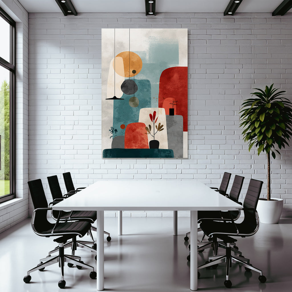 Abstract Art Geometric Shapes Earth Tones Modern Minimalist Aesthetics