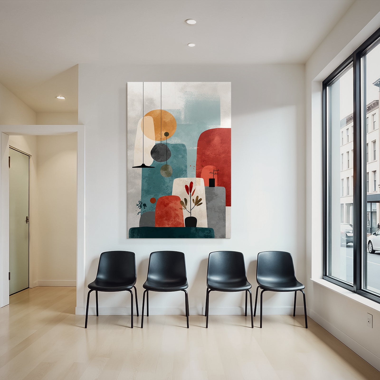 Abstract Art Geometric Shapes Earth Tones Modern Minimalist Aesthetics