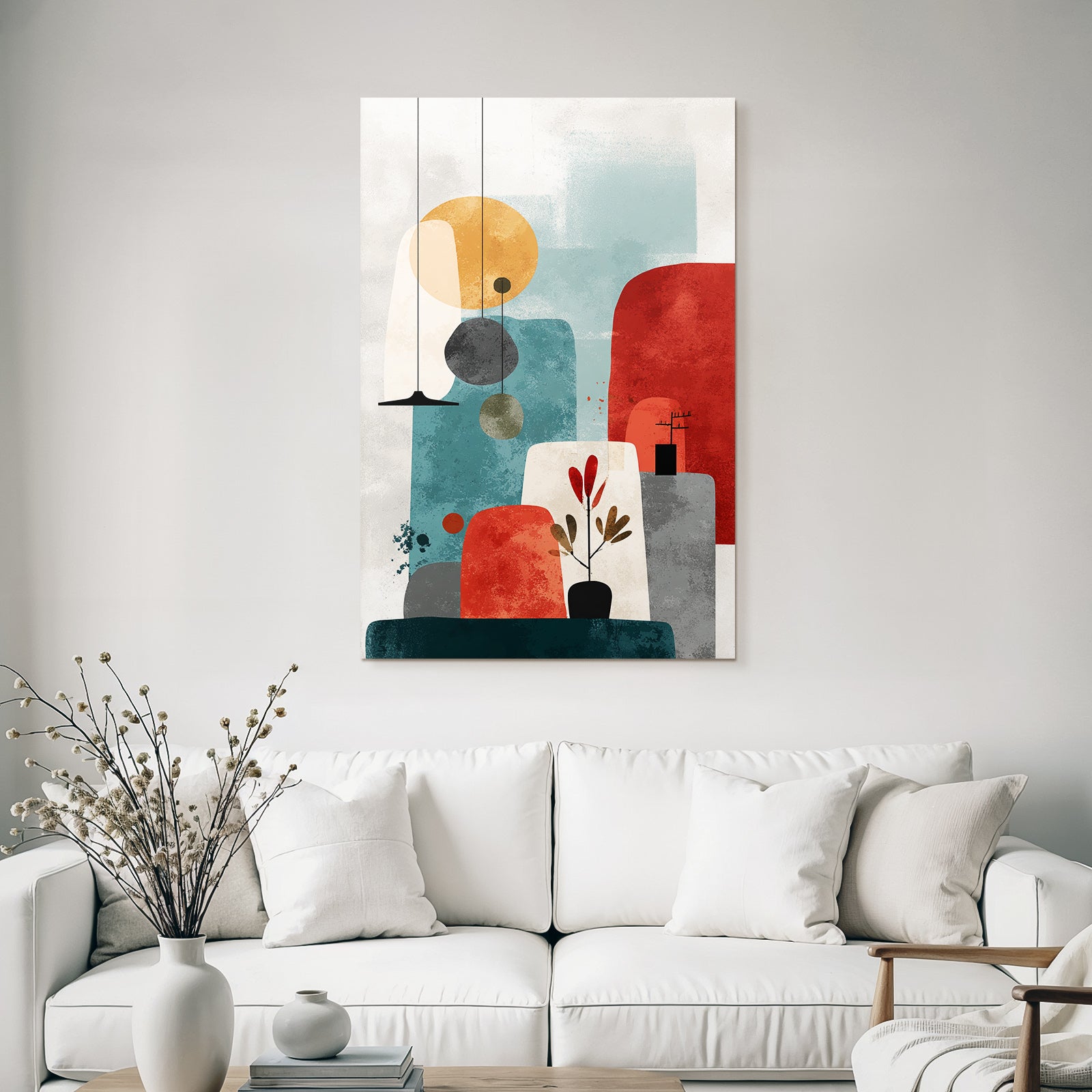 Abstract Art Geometric Shapes Earth Tones Modern Minimalist Aesthetics