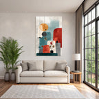 Abstract Art Geometric Shapes Earth Tones Modern Minimalist Aesthetics