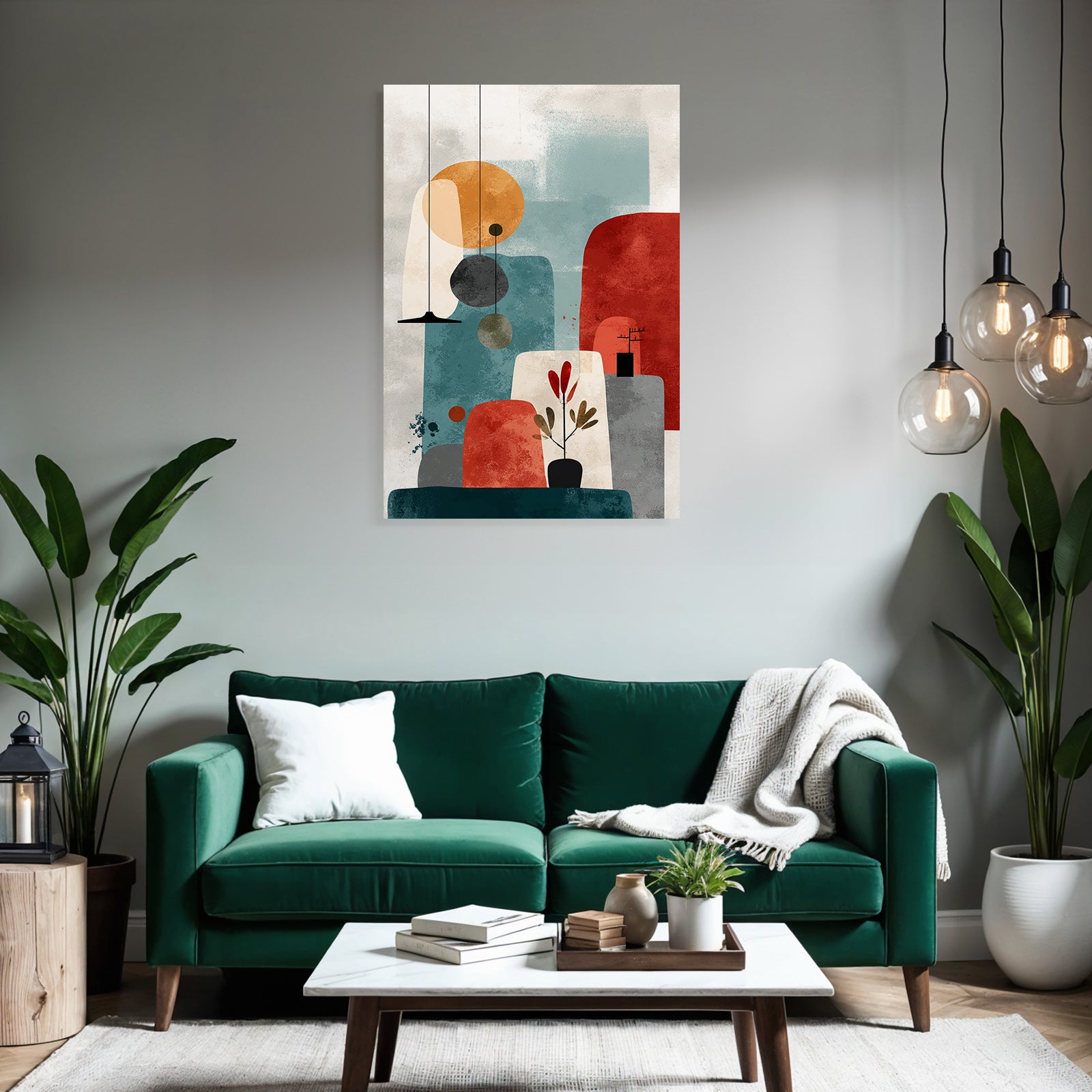 Abstract Art Geometric Shapes Earth Tones Modern Minimalist Aesthetics