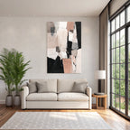 Abstrakte Kunst Geometrische Formen Moderne Kunst Beige Grau Weiss Schwarz