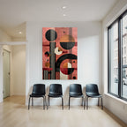 Abstract Art Geometric Shapes Modernist Design Brown Orange Beige Pink Background