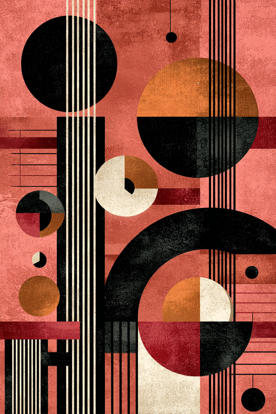 Abstrakte Kunst Geometrische Formen Modernistisches Design Braun Orange Beige Rosa Hintergrund | Modern Basic | Einrichtungsstile