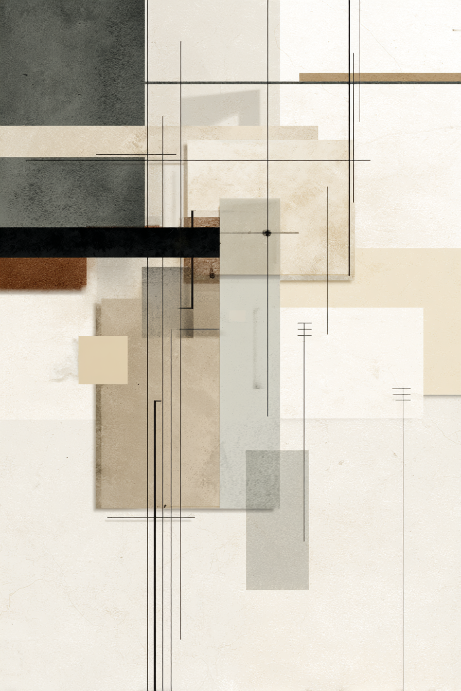 Abstrakte Kunst Geometrische Formen Mutierte Farbpalette | Modern Basic | Einrichtungsstile