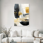 Abstract art with black, gold and grey colors