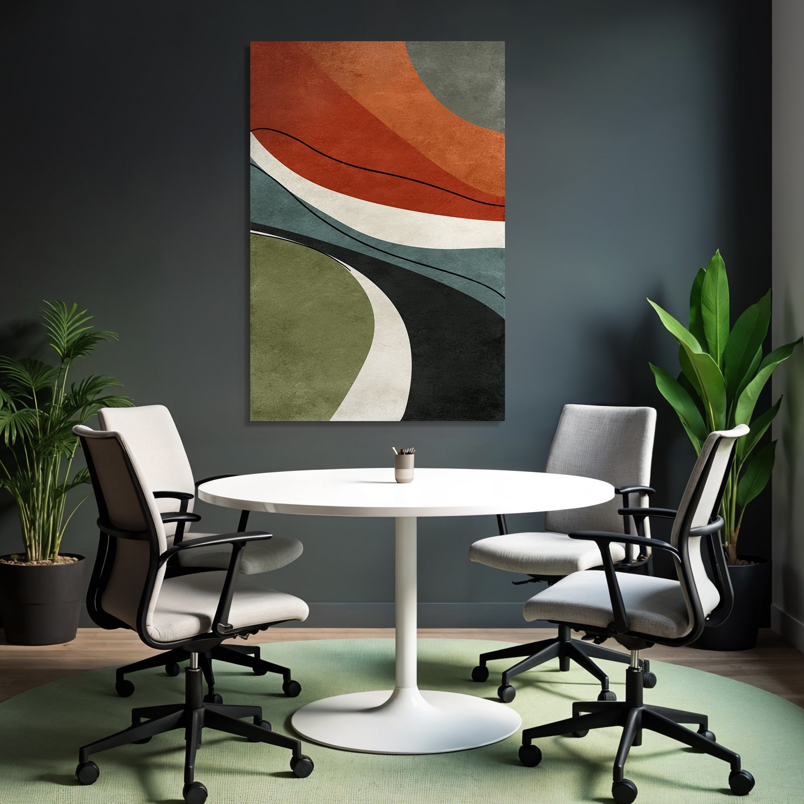Abstract Art Wavy Lines Earth Tones Organic Shapes Textured