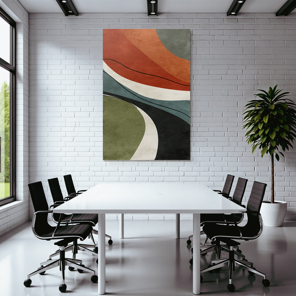 Abstract Art Wavy Lines Earth Tones Organic Shapes Textured