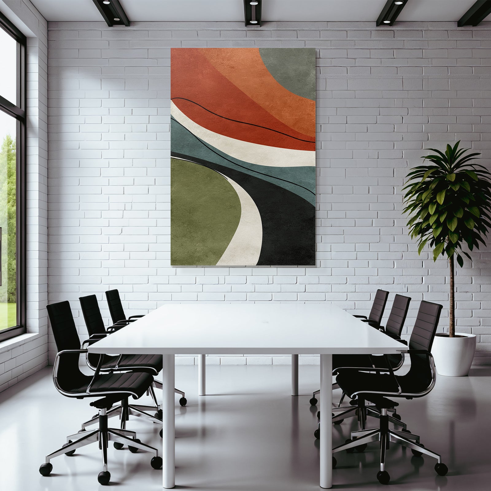 Abstract Art Wavy Lines Earth Tones Organic Shapes Textured