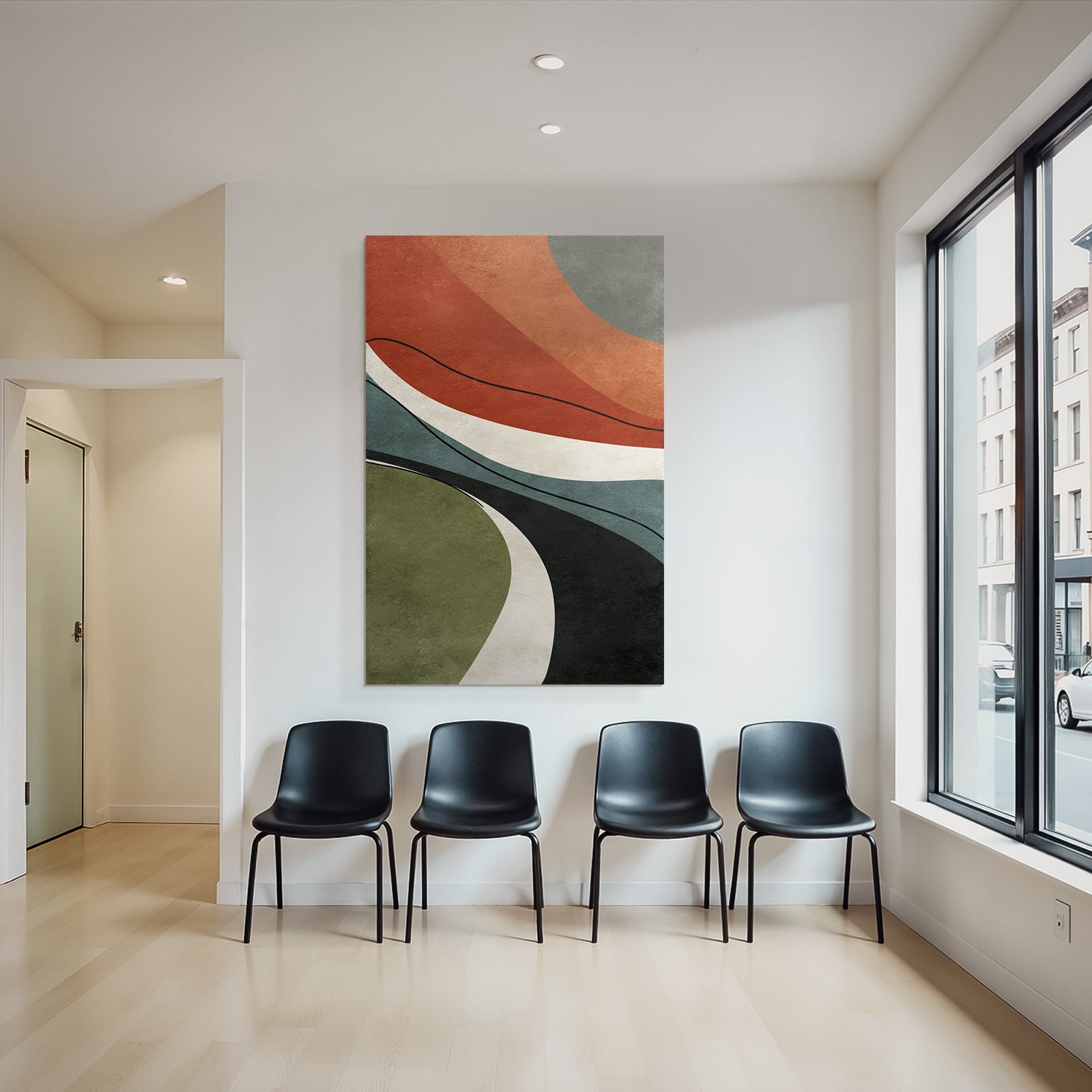 Abstract Art Wavy Lines Earth Tones Organic Shapes Textured