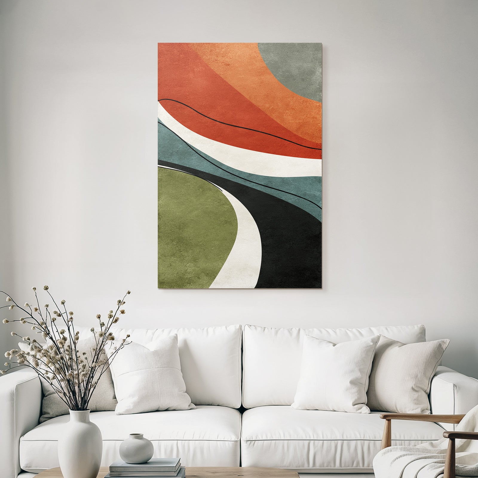 Abstract Art Wavy Lines Earth Tones Organic Shapes Textured