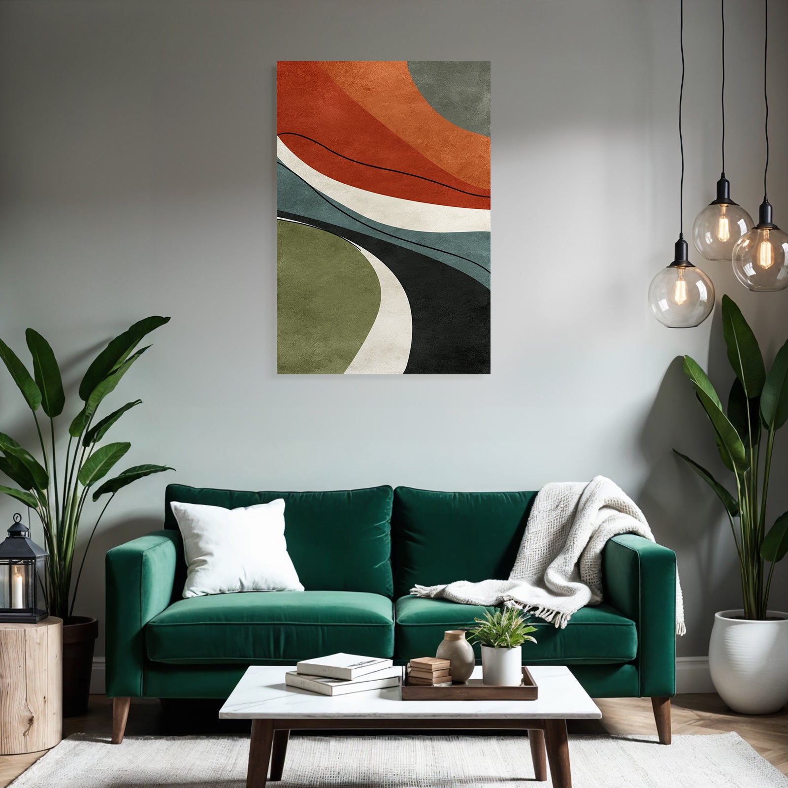 Abstract Art Wavy Lines Earth Tones Organic Shapes Textured