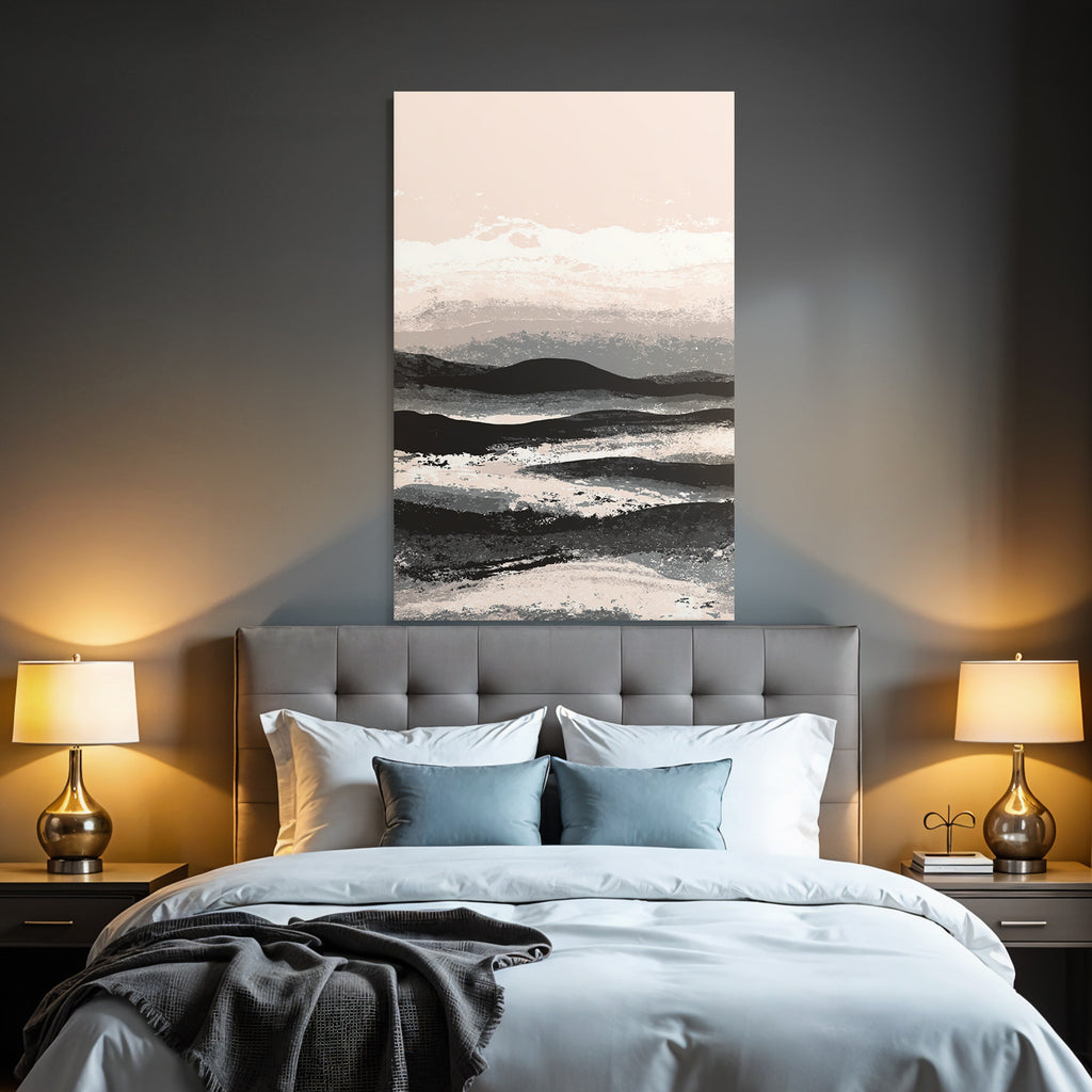 Abstract landscape with hills and sky in neutral colors
