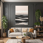Abstract landscape with hills and sky in neutral colors