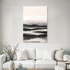 Abstract landscape with hills and sky in neutral colors