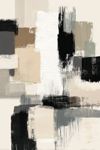 Abstrakte Malerei Geometrische Formen Beige Grau Schwarz Und Weiss | Modern Basic | Einrichtungsstile