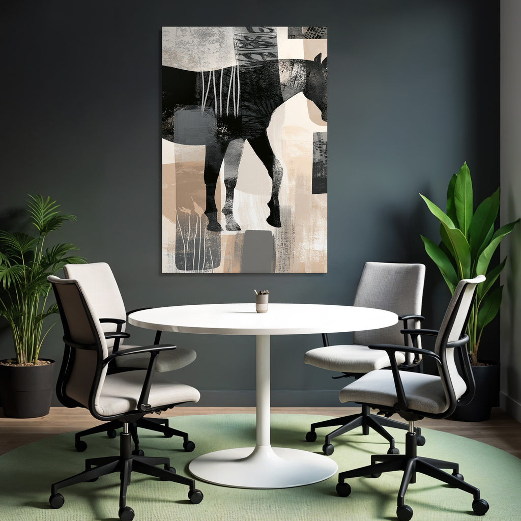 Abstract horse silhouette with colors and textures