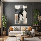 Abstract horse silhouette with colors and textures