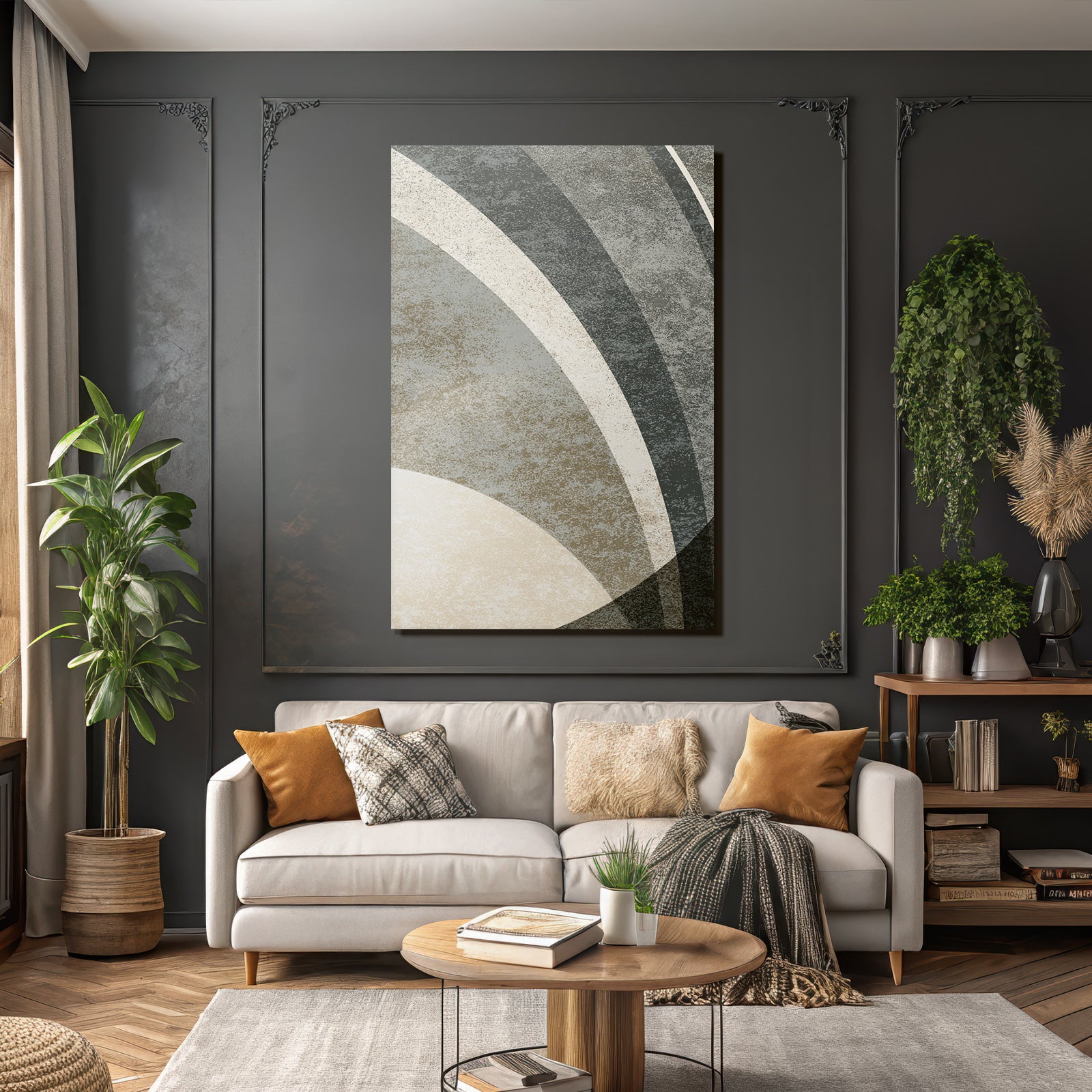 Abstraktes Design Gebogene Formen Getexturierte Oberflaeche Mutierte Farbpalette