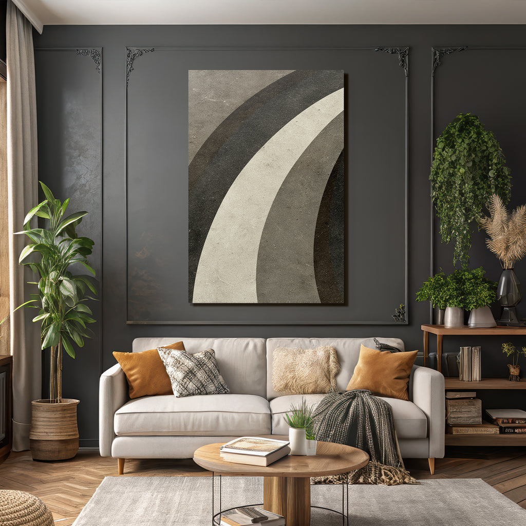 Abstraktes Design Gebogene Linien Grau Und Weiss Vintage Texture