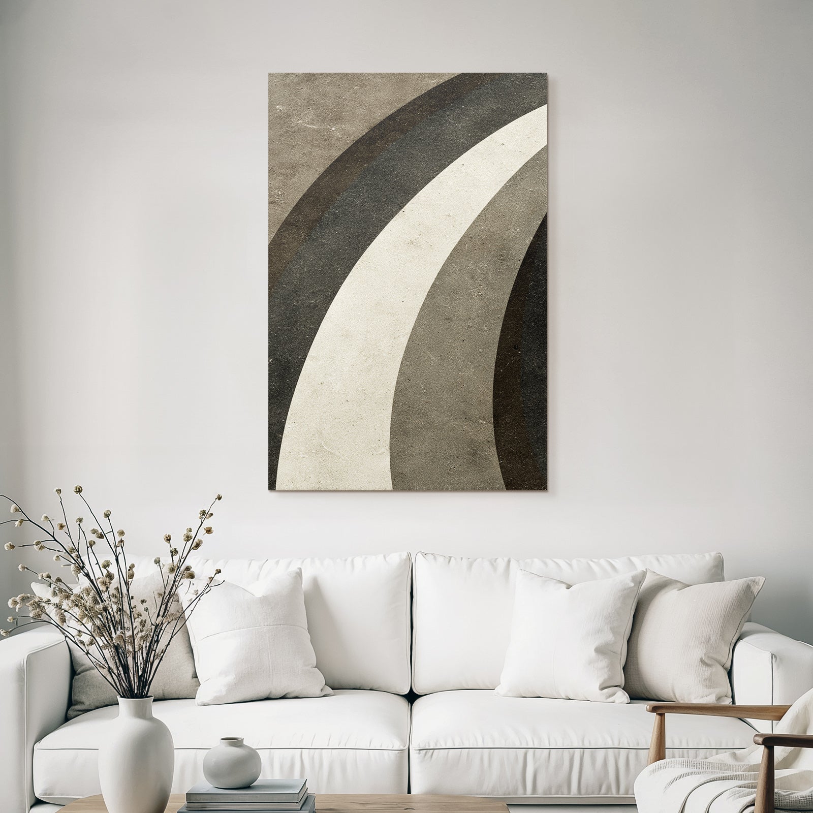 Abstraktes Design Gebogene Linien Grau Und Weiss Vintage Texture