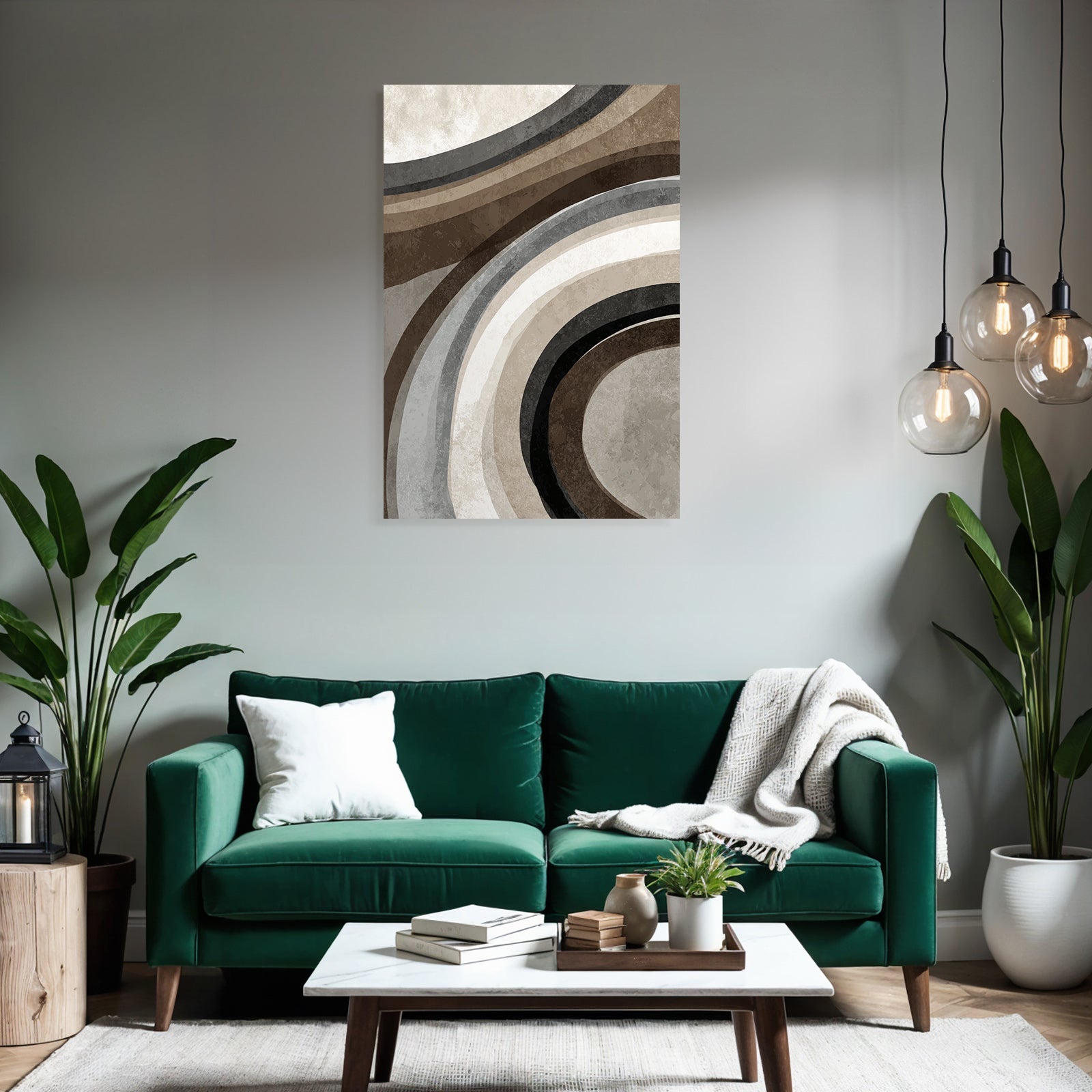 Abstraktes Design Gebogene Linien Neutrale Farben Texturiert