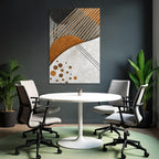 Abstract Design Geometric Shapes Beige Brown Black Gray