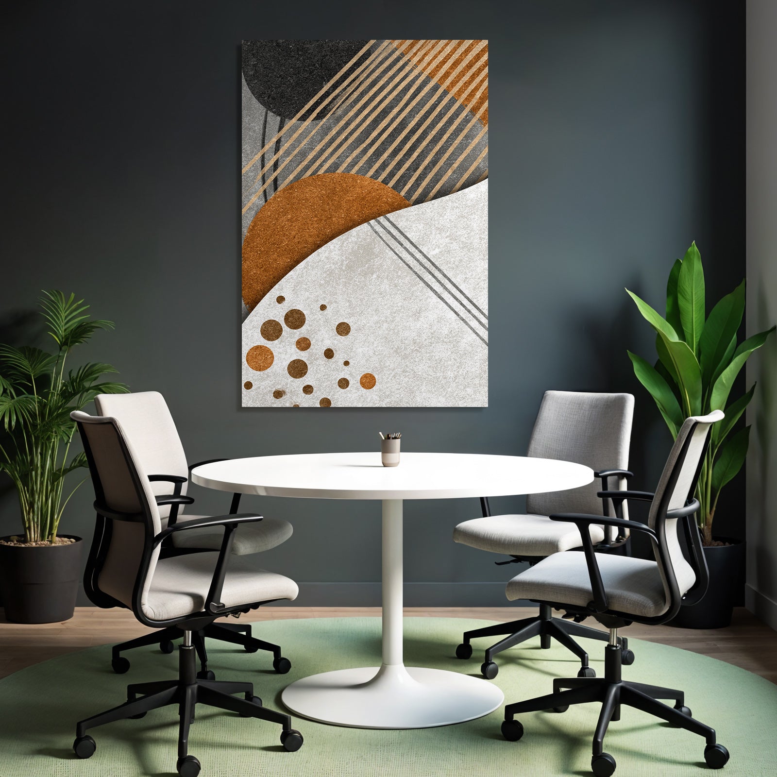 Abstraktes Design Geometrische Formen Beige Braun Schwarz Grau