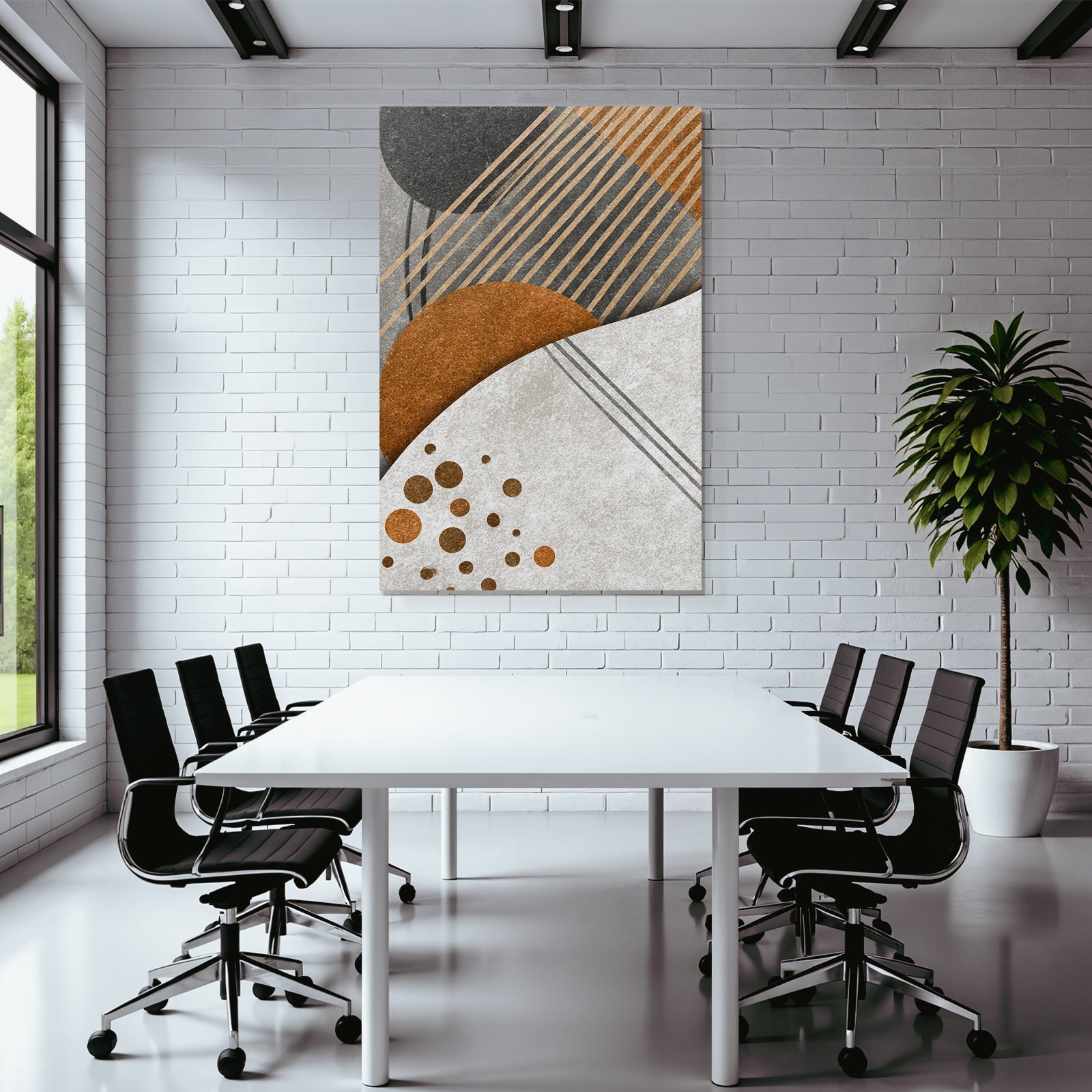 Abstraktes Design Geometrische Formen Beige Braun Schwarz Grau