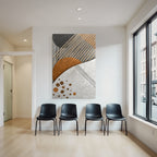 Abstract Design Geometric Shapes Beige Brown Black Gray