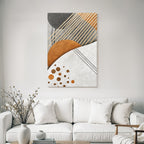 Abstract Design Geometric Shapes Beige Brown Black Gray