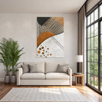 Abstract Design Geometric Shapes Beige Brown Black Gray