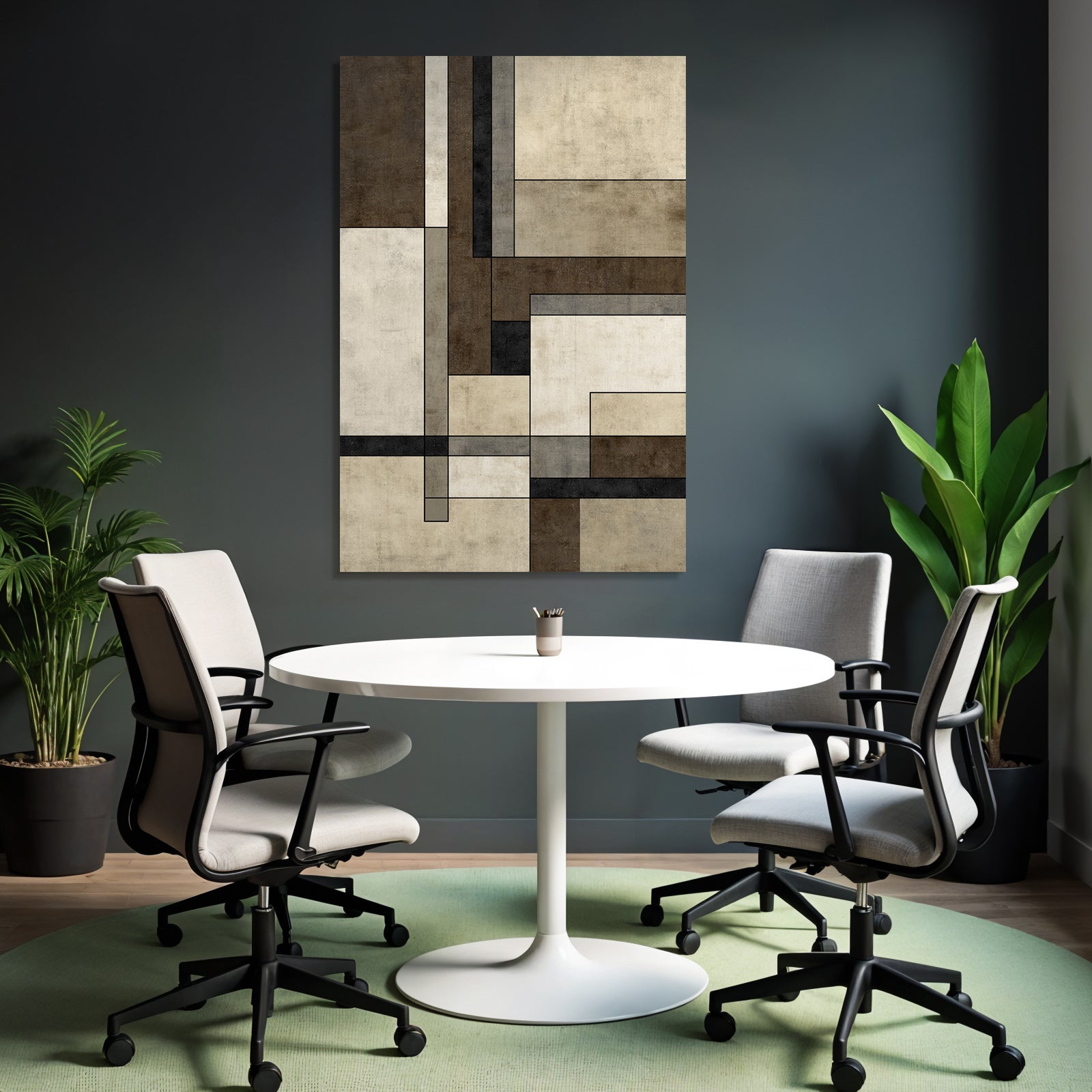 Abstraktes Design Geometrische Formen Braun Beige Grau
