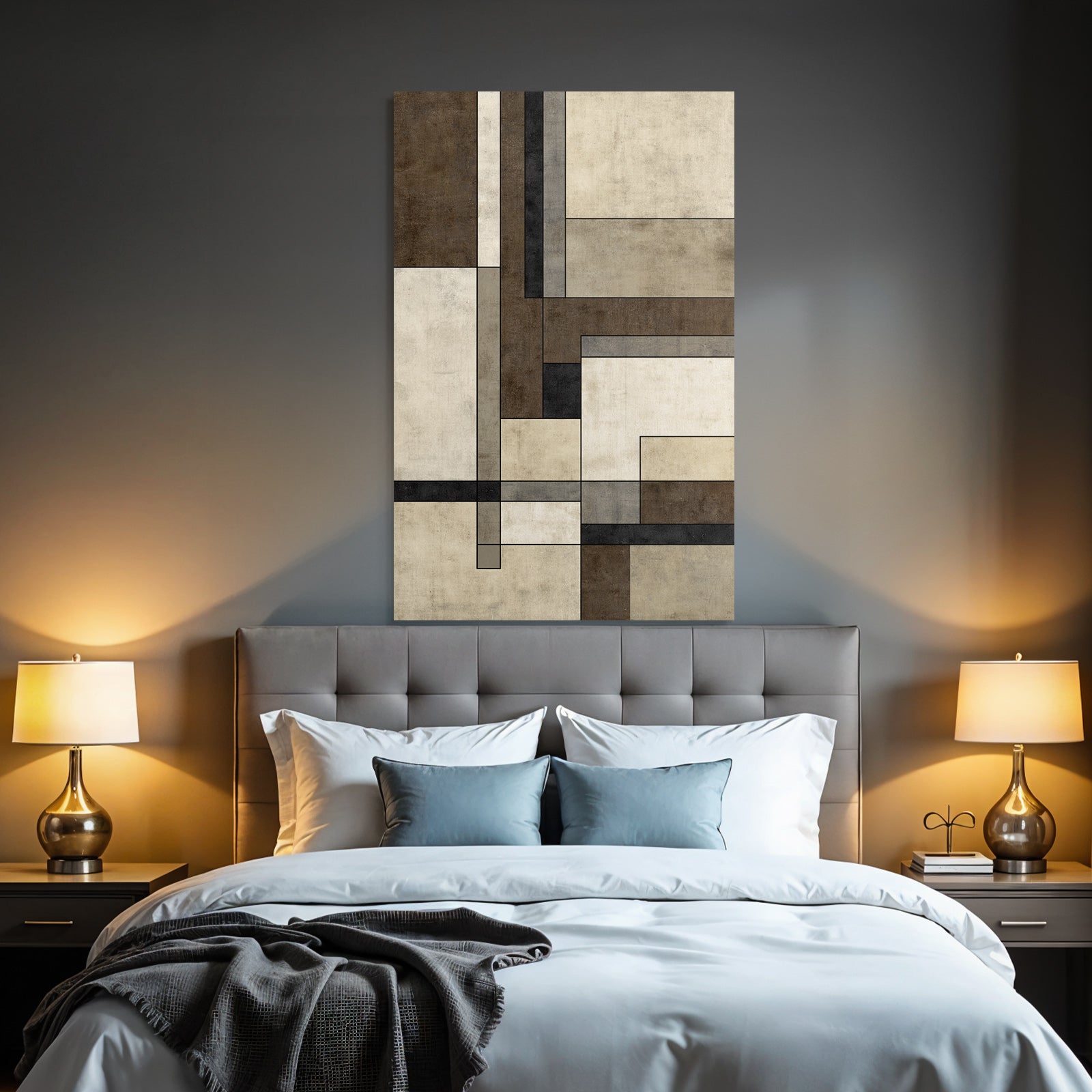 Abstraktes Design Geometrische Formen Braun Beige Grau