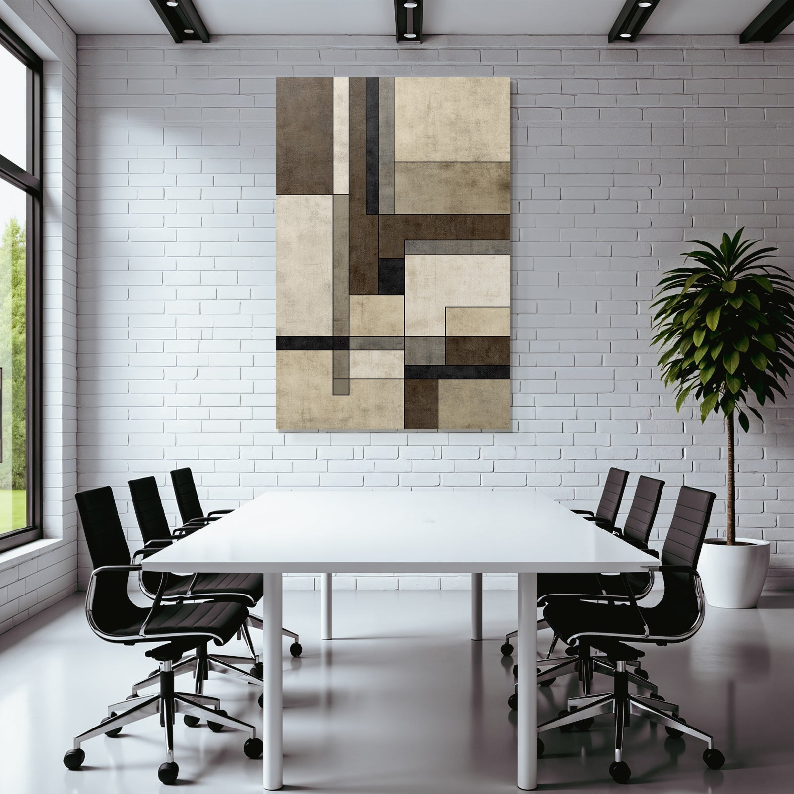 Abstraktes Design Geometrische Formen Braun Beige Grau