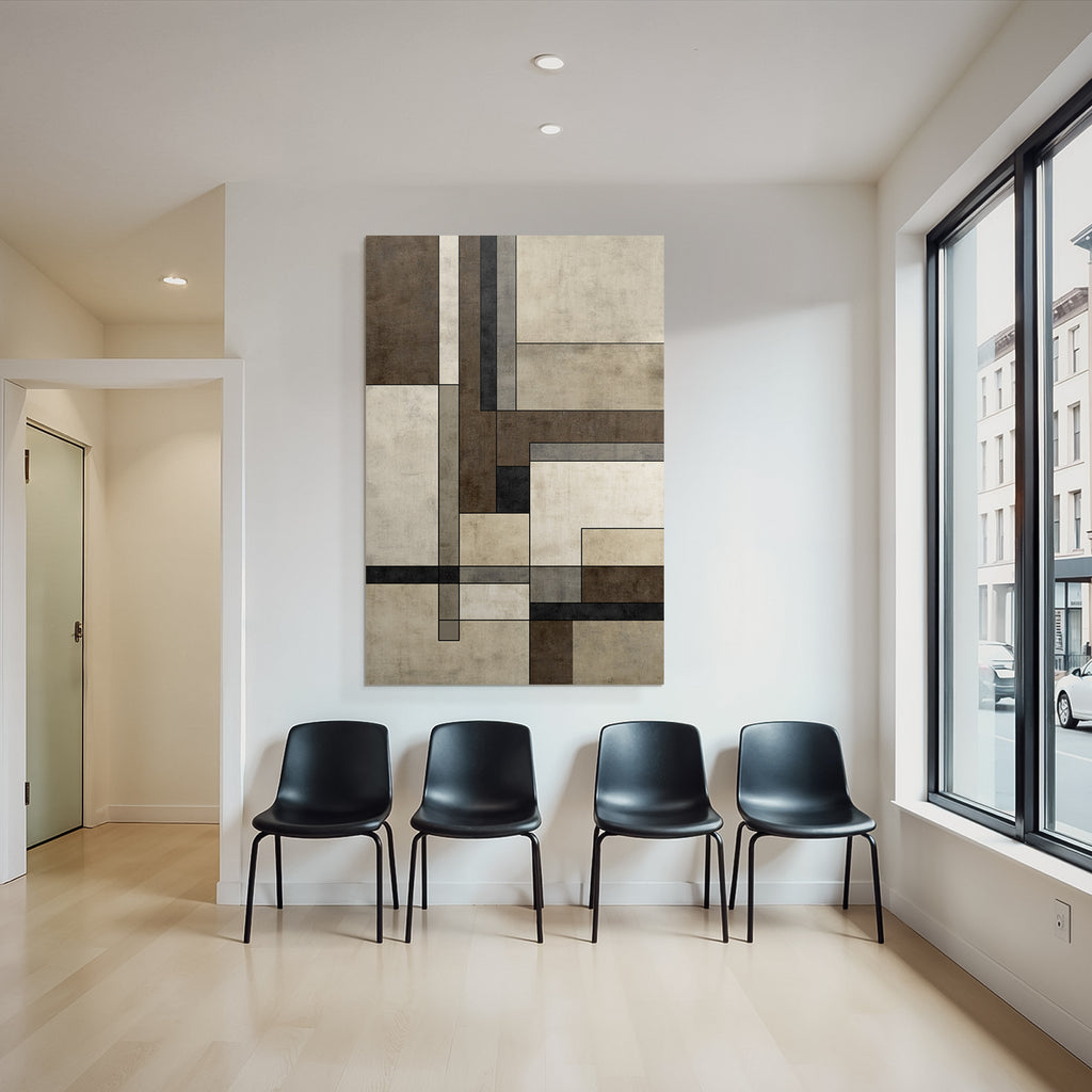 Abstraktes Design Geometrische Formen Braun Beige Grau