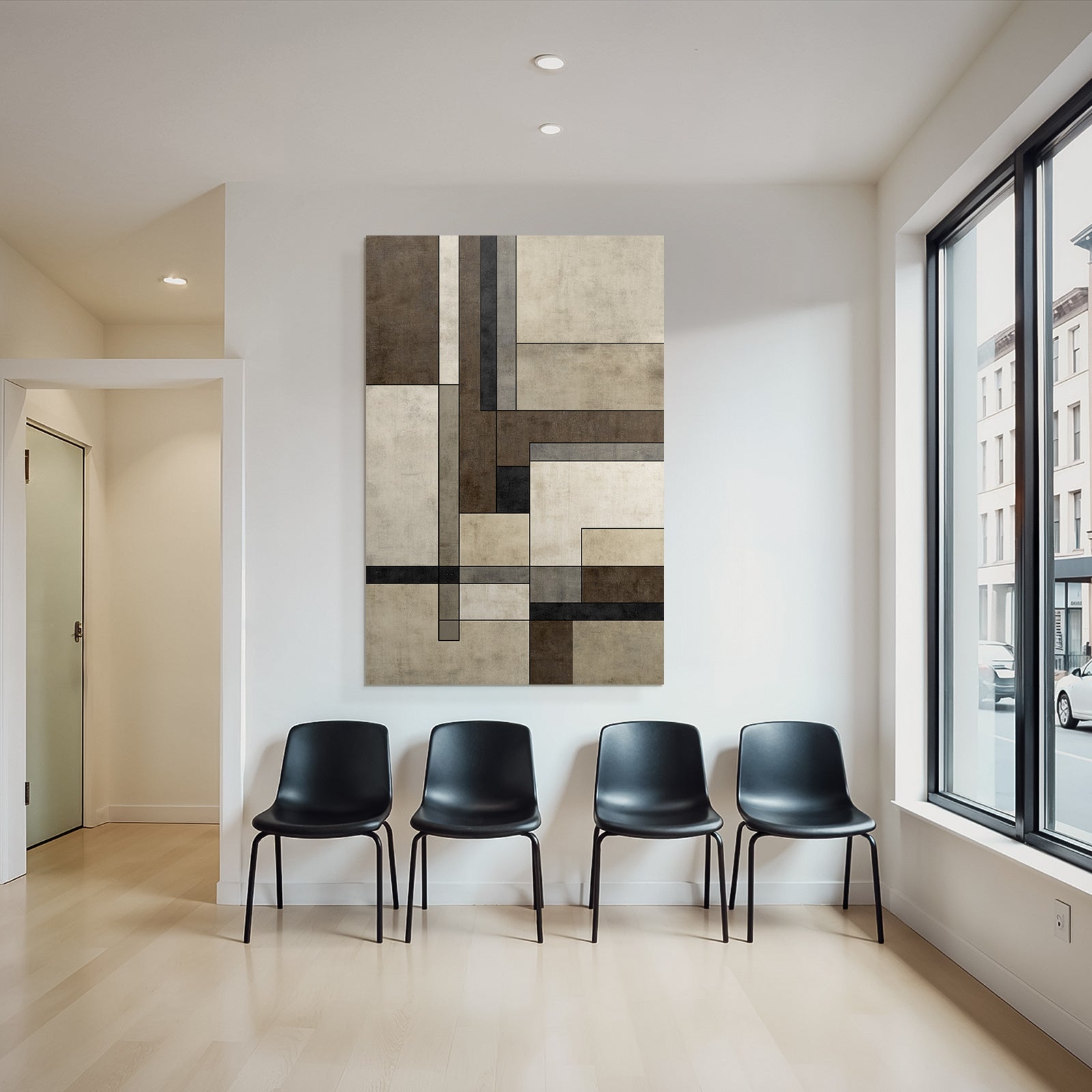 Abstraktes Design Geometrische Formen Braun Beige Grau