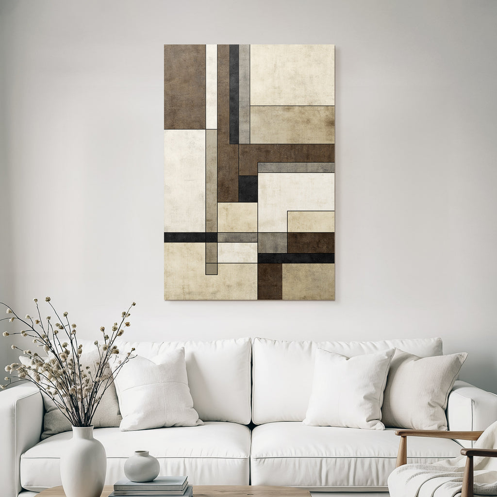 Abstraktes Design Geometrische Formen Braun Beige Grau