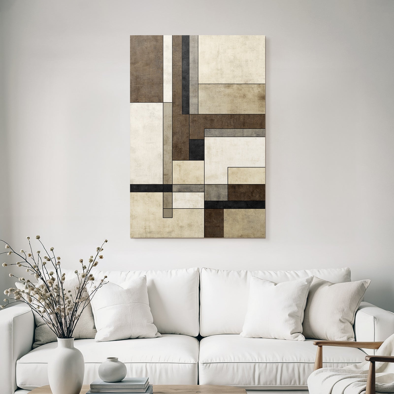 Abstraktes Design Geometrische Formen Braun Beige Grau