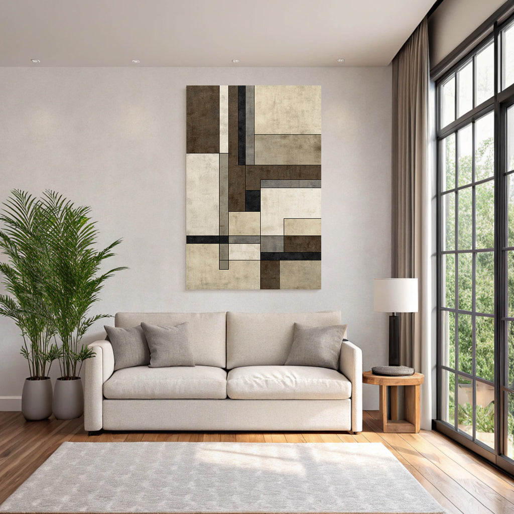 Abstraktes Design Geometrische Formen Braun Beige Grau
