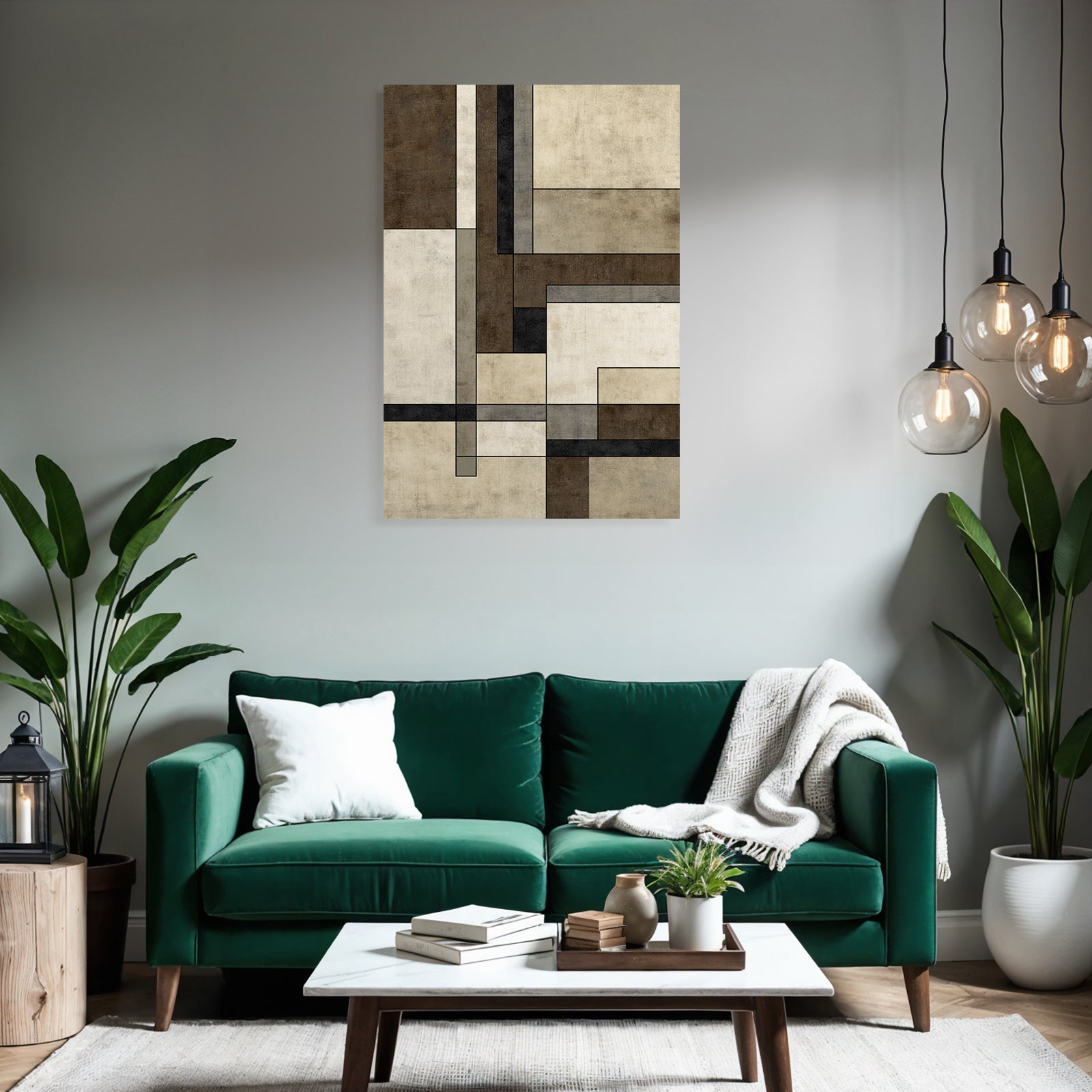Abstraktes Design Geometrische Formen Braun Beige Grau