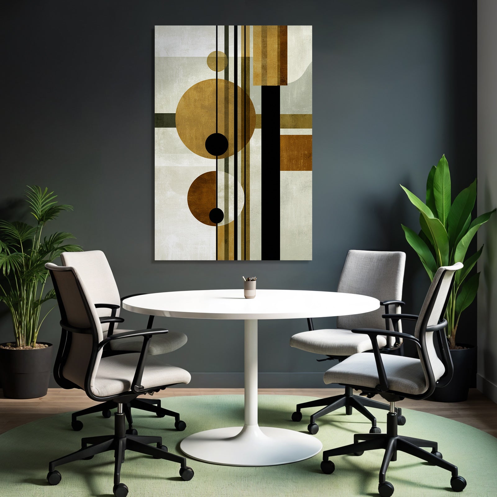 Abstraktes Design Geometrische Formen Braun Schwarz Beige