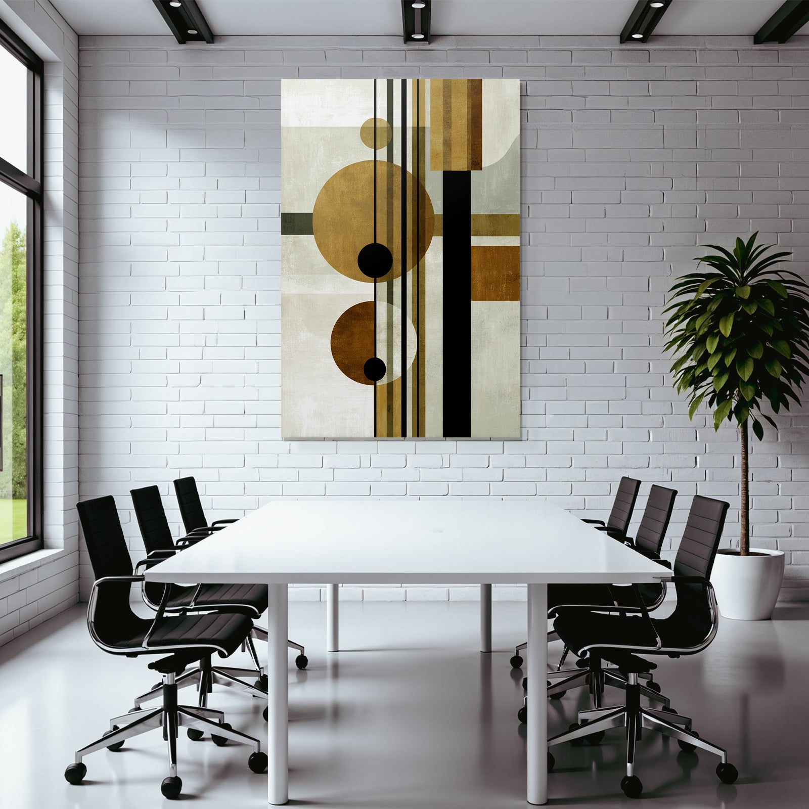 Abstraktes Design Geometrische Formen Braun Schwarz Beige