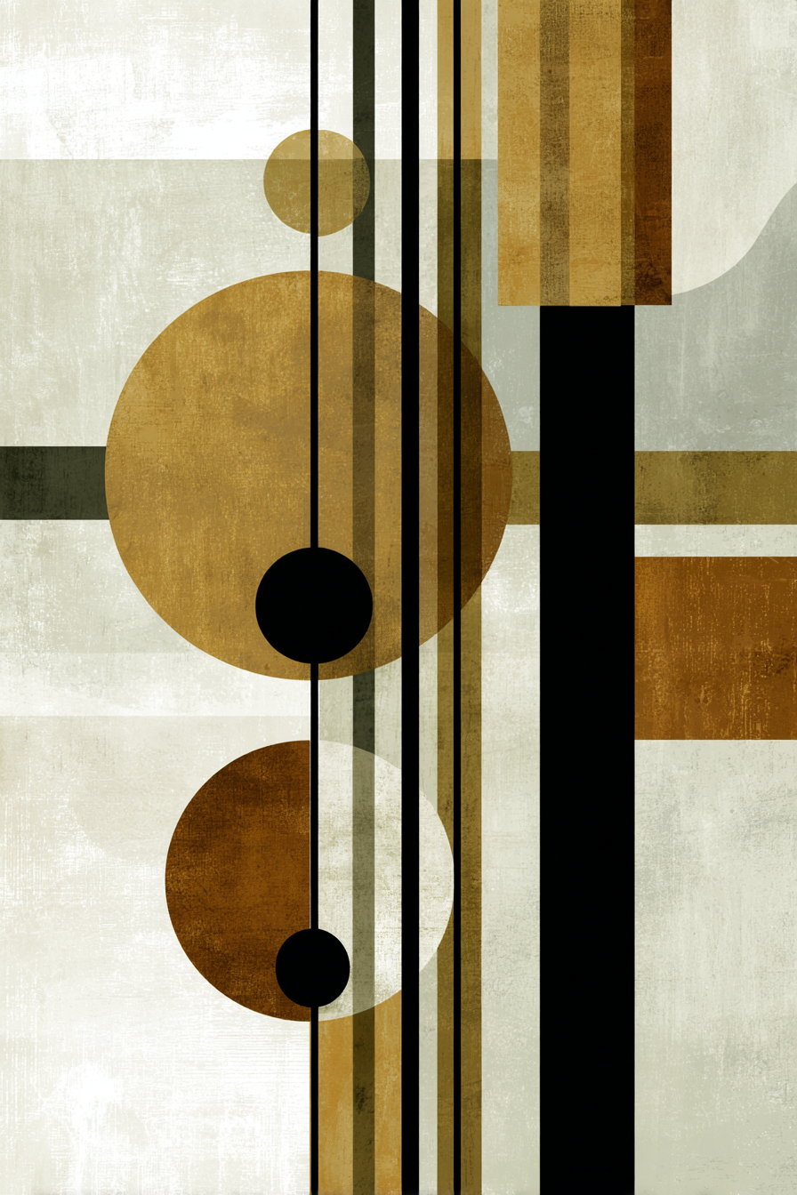 Abstraktes Design Geometrische Formen Braun Schwarz Beige | Modern Basic | Einrichtungsstile