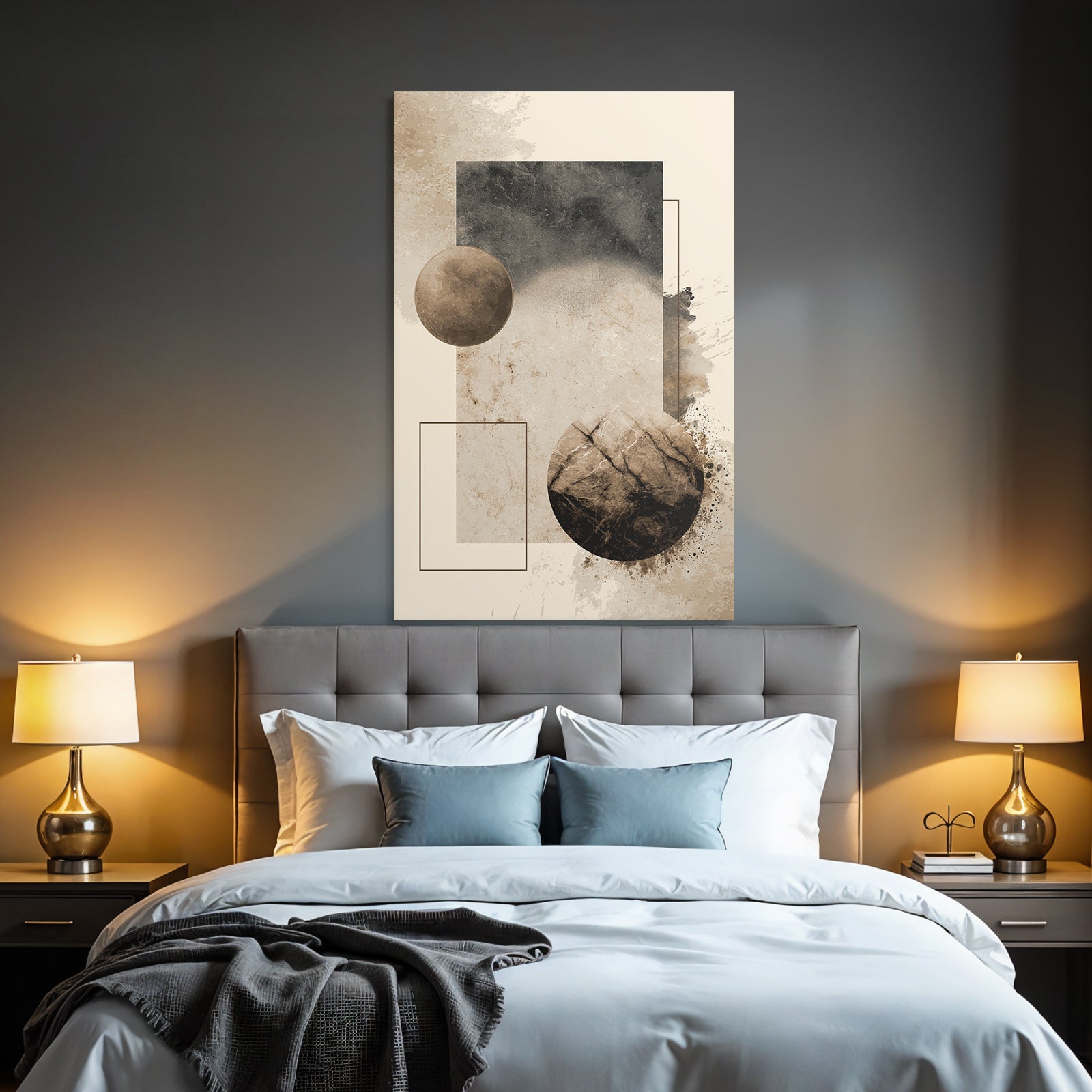 Abstraktes Design Geometrische Formen Erde Toene Minimalismus