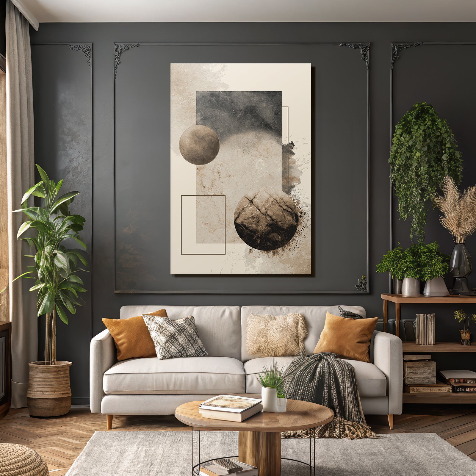 Abstraktes Design Geometrische Formen Erde Toene Minimalismus