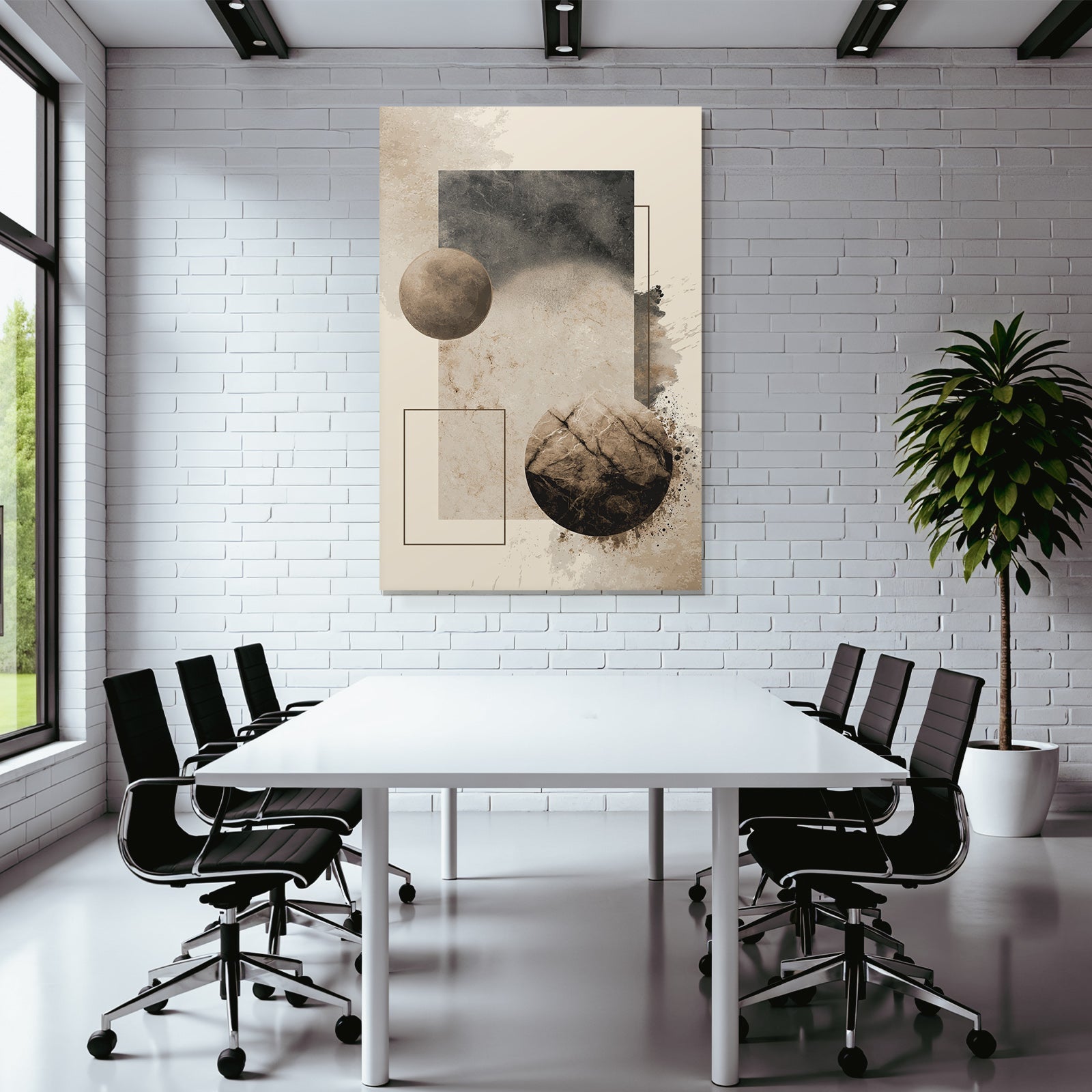 Abstraktes Design Geometrische Formen Erde Toene Minimalismus