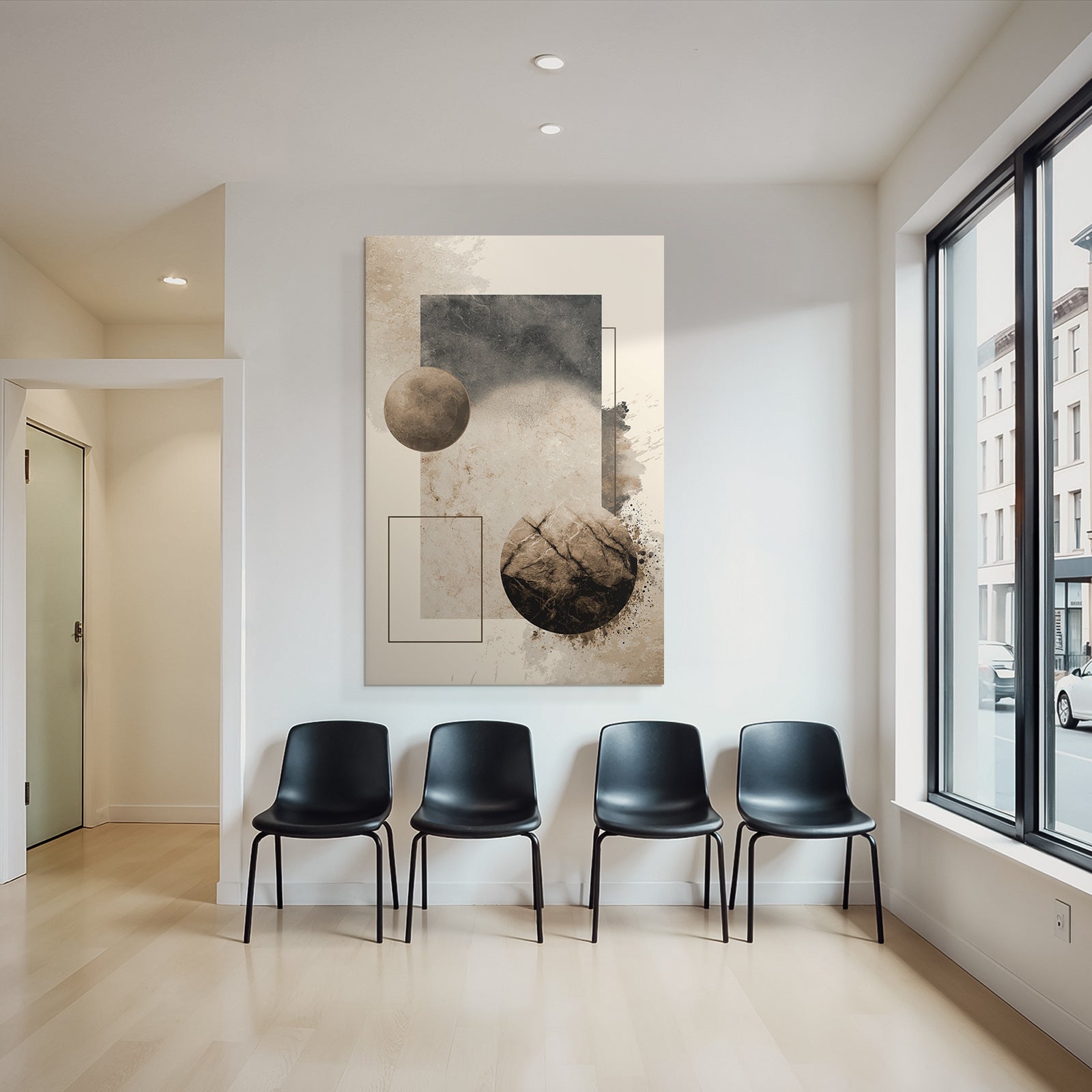 Abstraktes Design Geometrische Formen Erde Toene Minimalismus